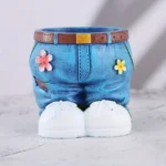 1 Pack New Jeans Standing Flower Pot, Creative Pots, Super Beautiful Flower Pot, Indoor Outdoor Home Decor Garden Patio