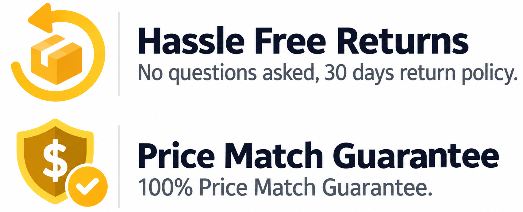 Hassle Free Returns & Price Match Guarantee