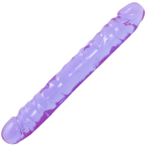 Doc Johnson Crystal Jellies Jr. Double Dildo 12" - Purple